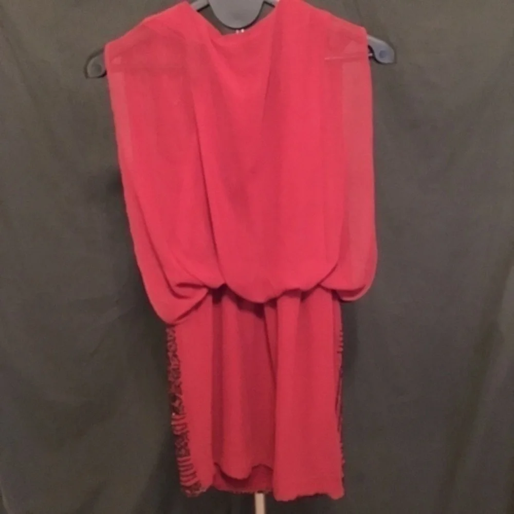 Romeo & Juliet Couture Beaded Red Blouson Dress